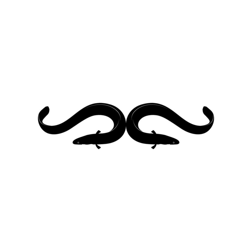 Eel Silhouette for Logo Gram, Art Illustration, Pictogram, Website, Apps and or Graphic Design Element. Vector Illustration