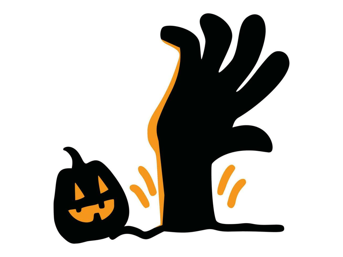 Halloween pumpkin horror hand design vector