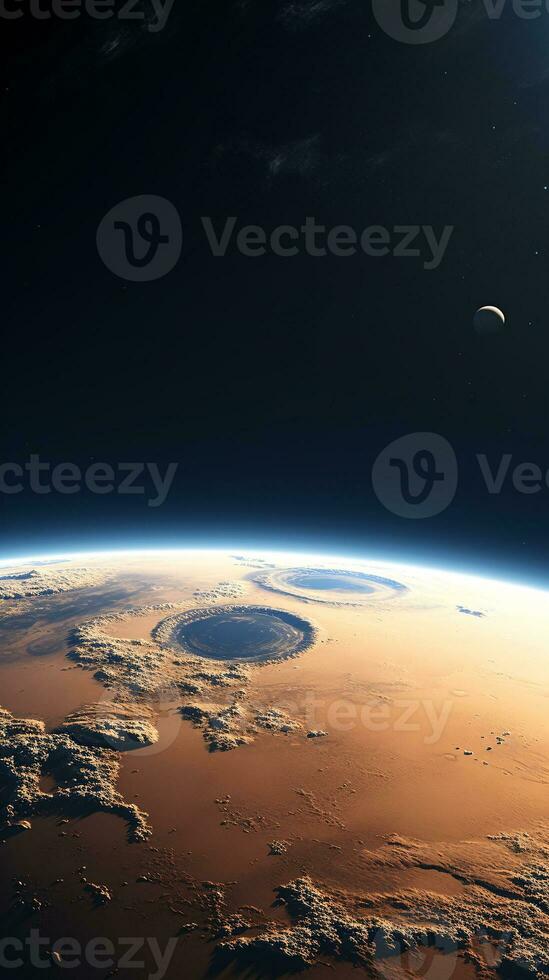 A profound view of Earth as seen from Mars beautifully encapsulating the vastness of our cosmic scale AI Generative photo