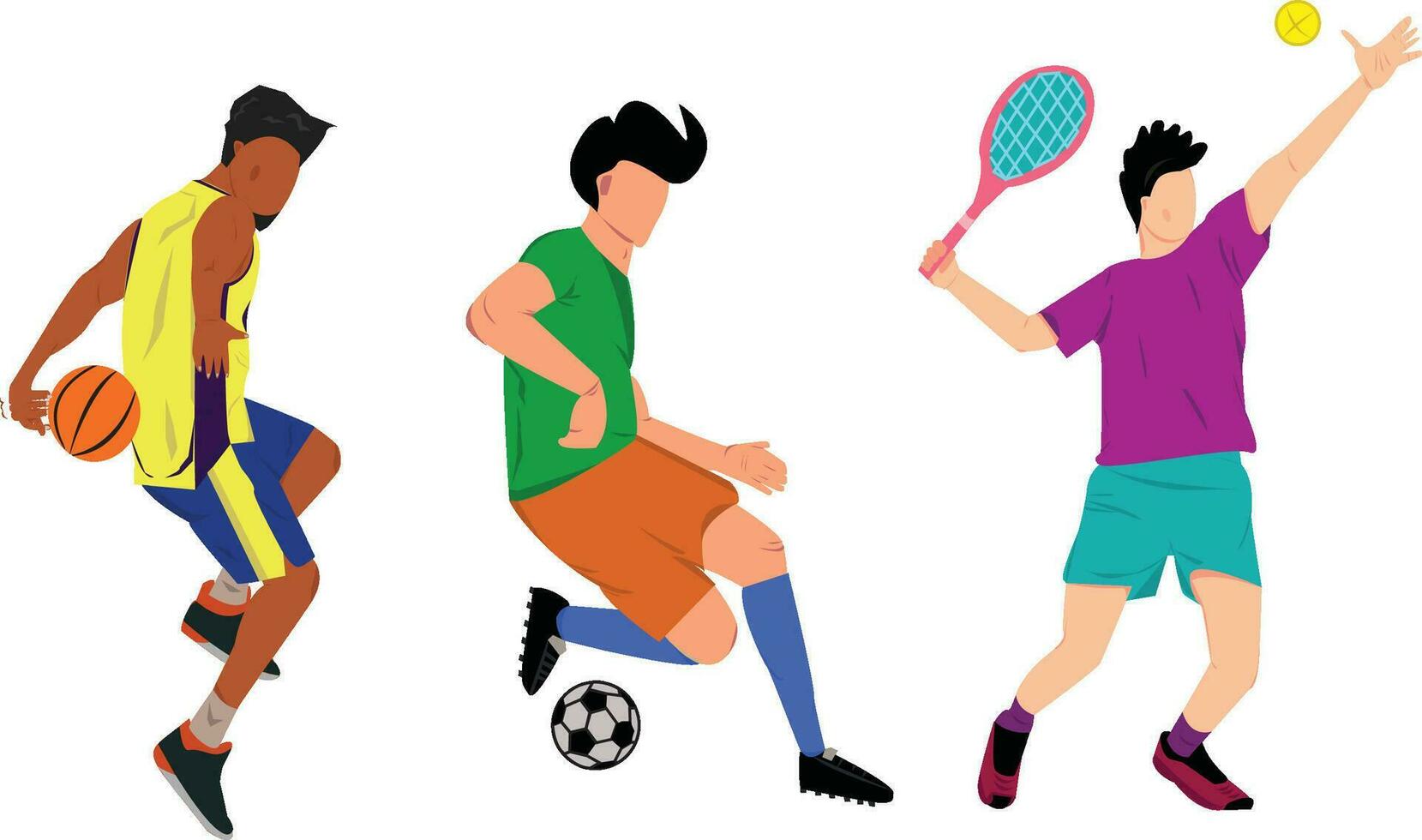 deporte personas arte, íconos fútbol americano jugadores vector