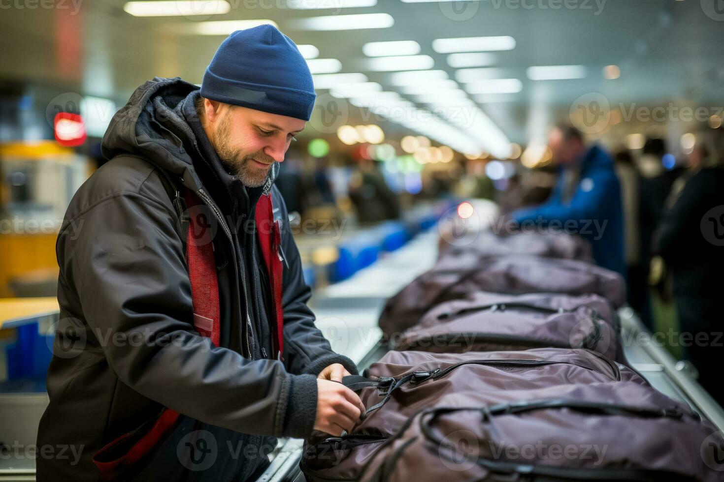 Security checks on luggage photo