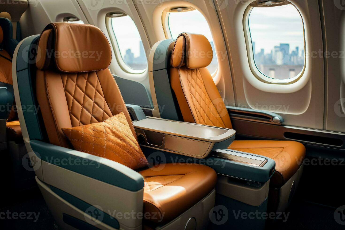Business class of a plane photo