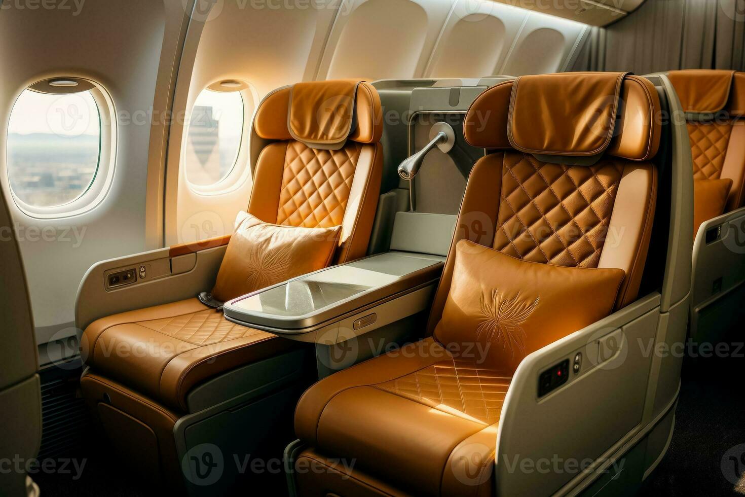 Business class of a plane photo