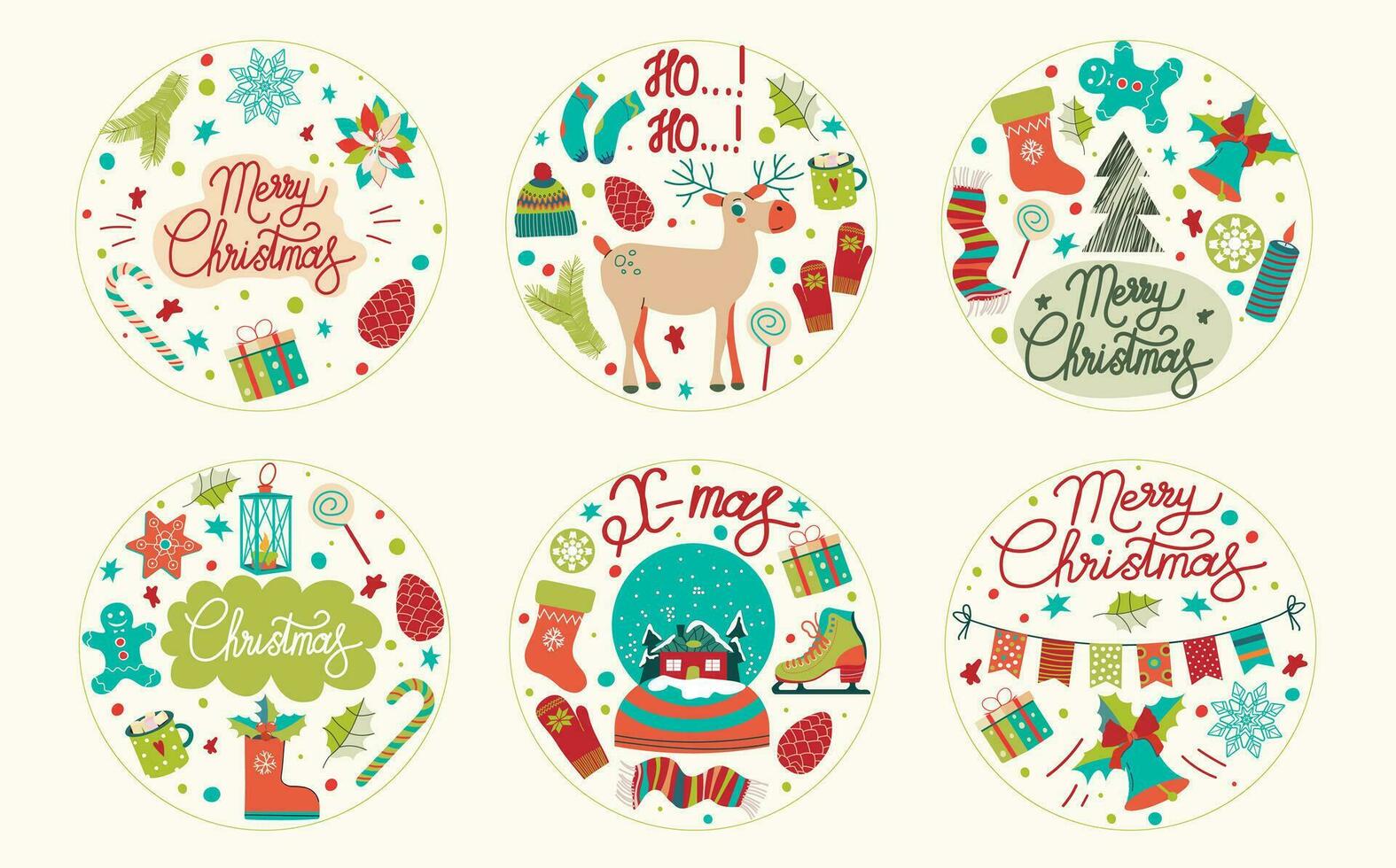 Merry Christmas Holiday and Festival wishing and greetings. Vector christmash lettering badge white background.