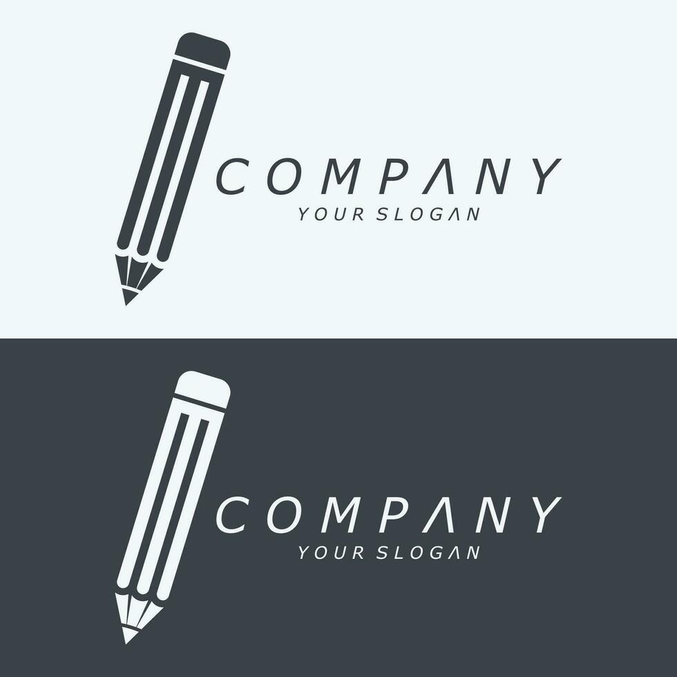 lápiz logo modelo con vector concepto