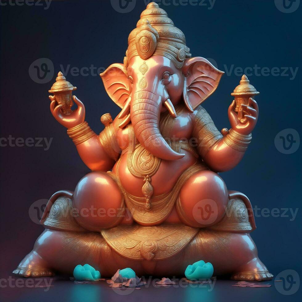 Indian ganesha festival , lord ganesha, Hinduistic sculpture ganesha. Generate Ai photo