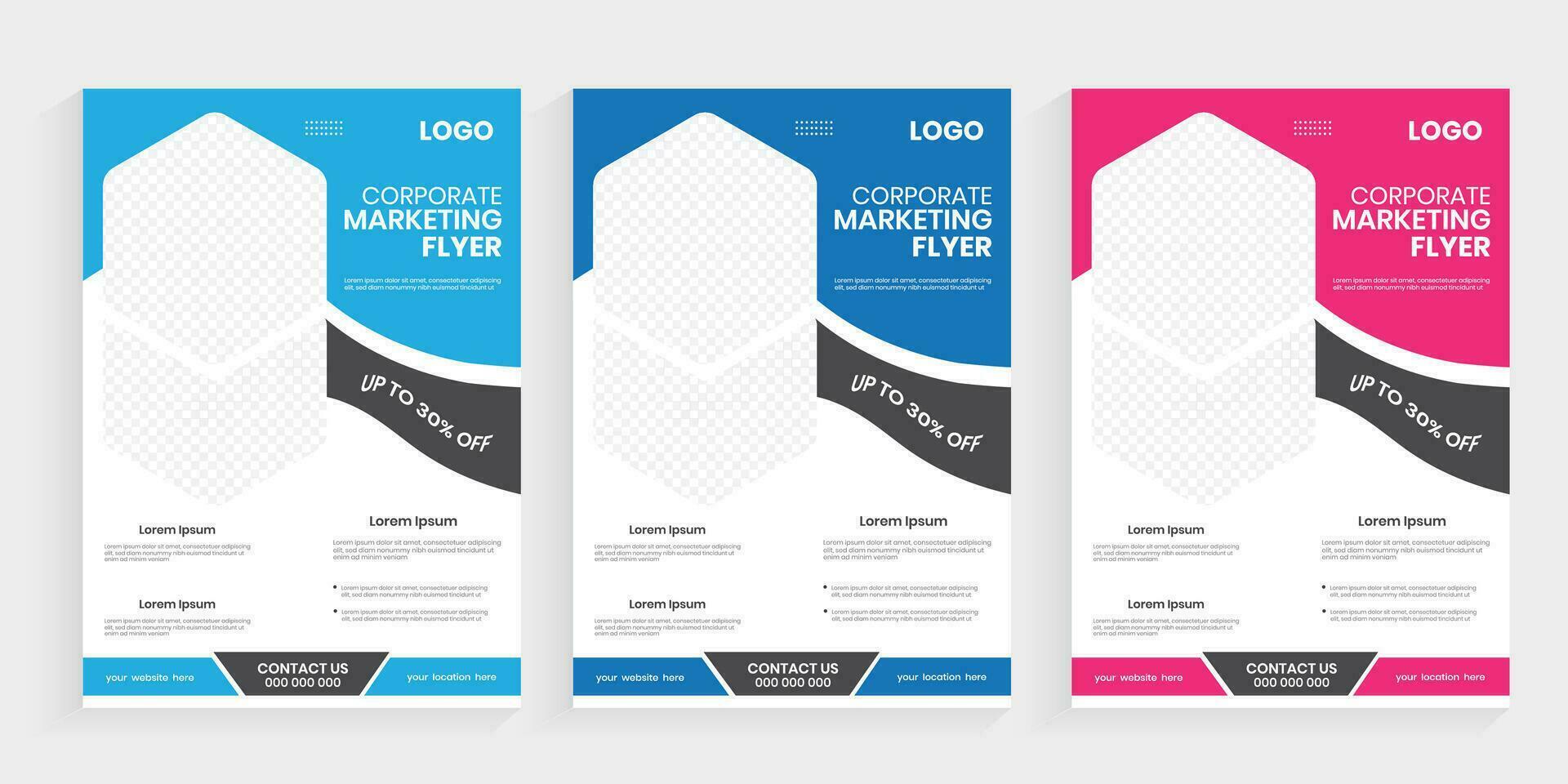 Free corporate marketing print editable flier and leaflet design vector