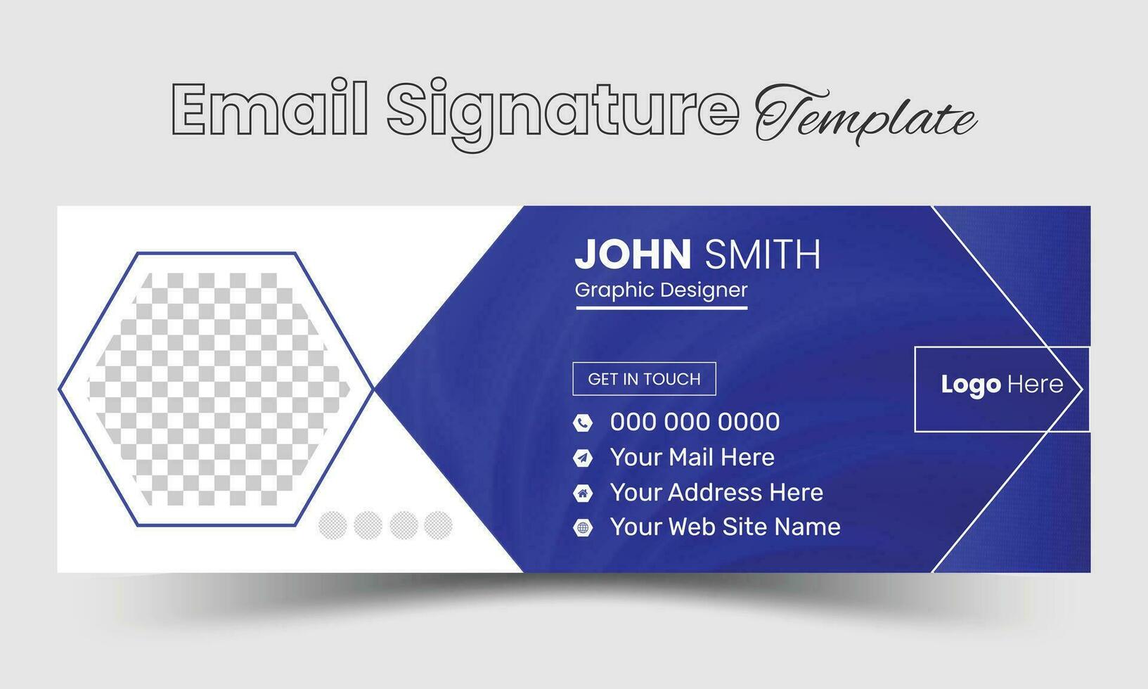 Modern Email Signature Design template. Email signature template design with bule color. business e signature vector design. Pro Vector