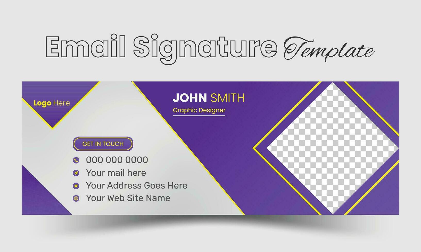 Email signature template with information for corporate business . Free Vector