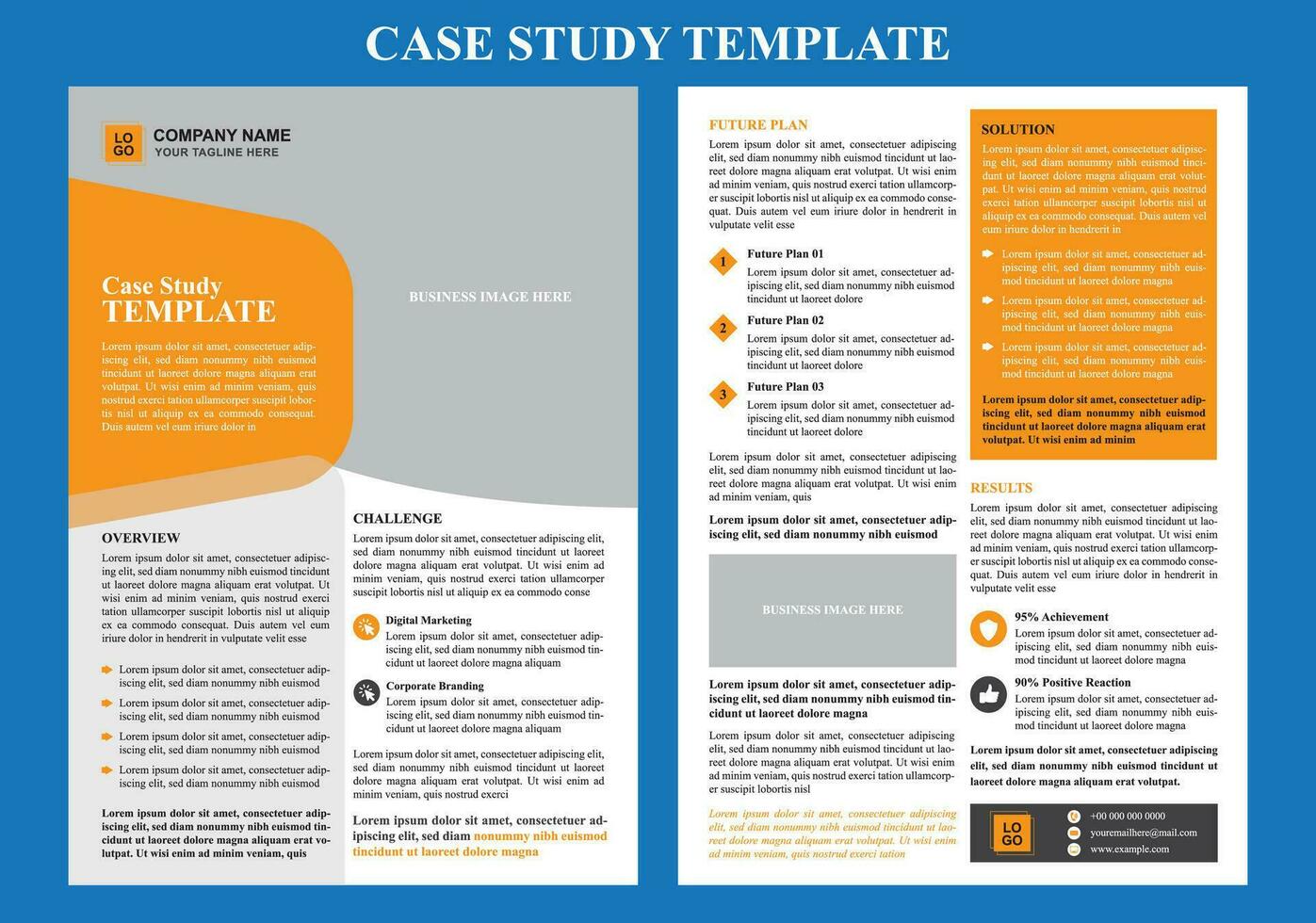 Case Study Template Design for Business vector