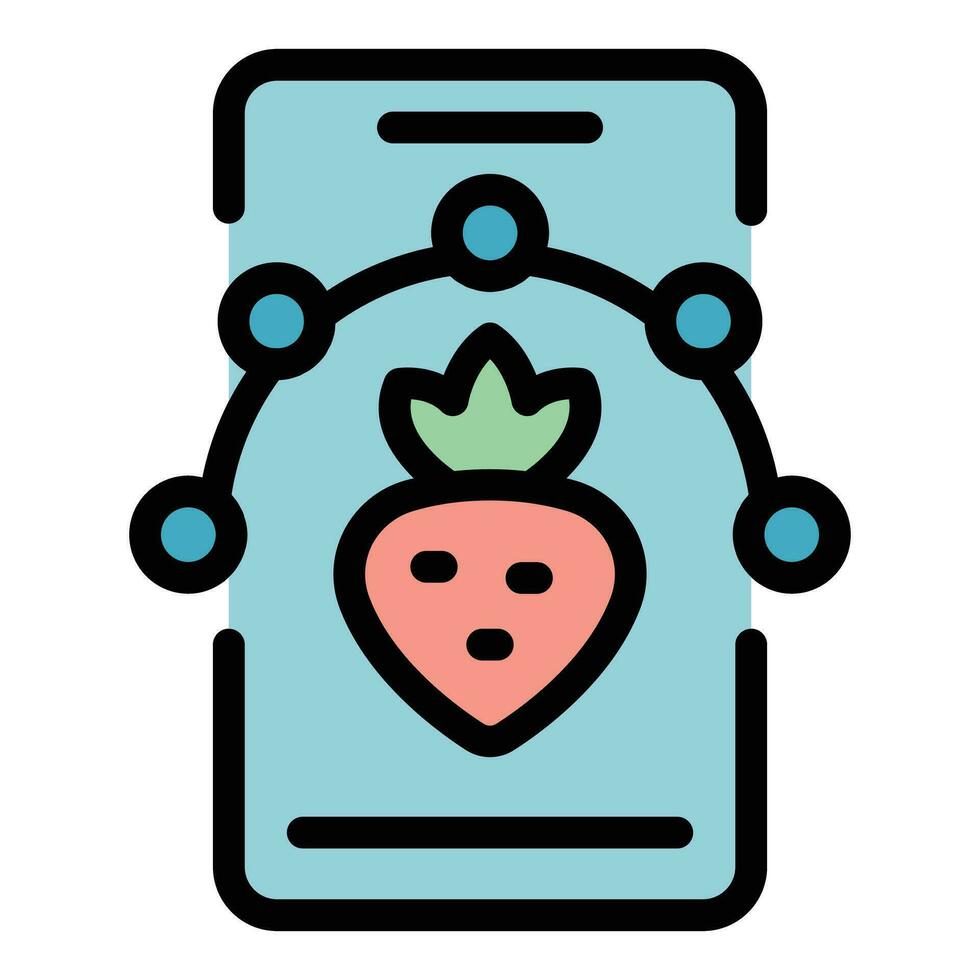 Diet fruit icon vector flat