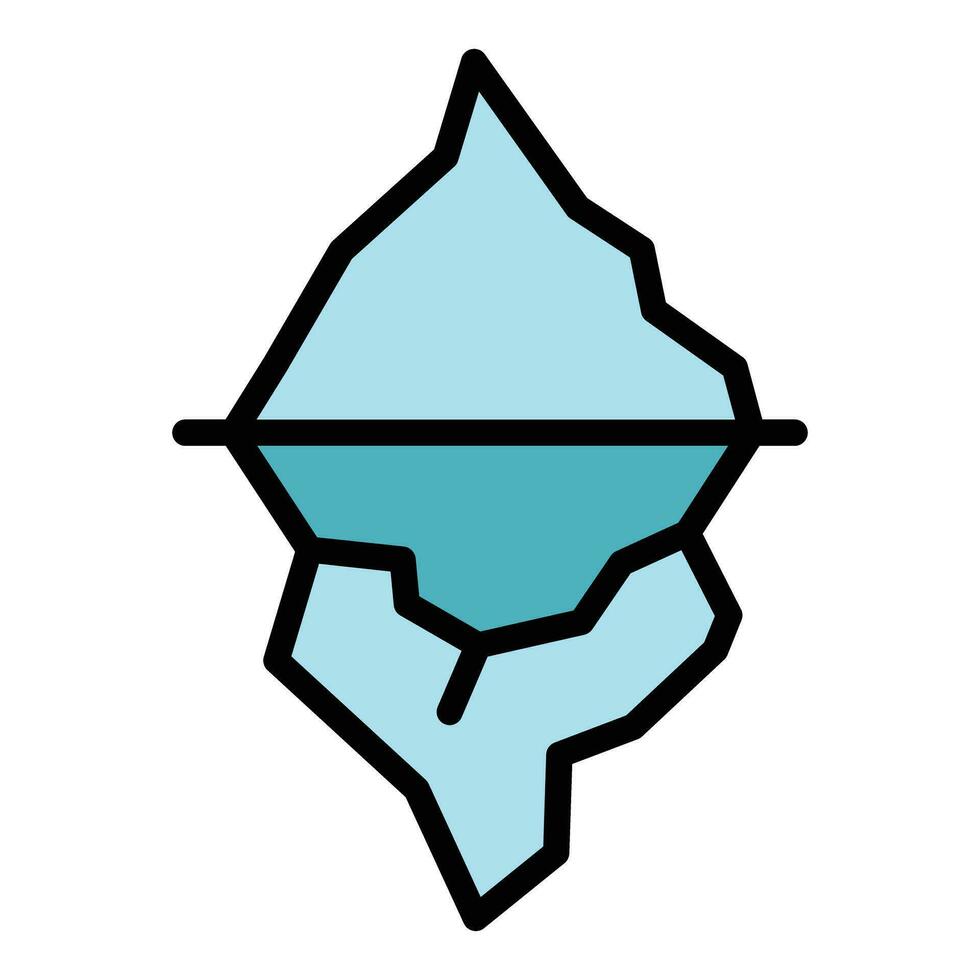 riesgo iceberg icono vector plano