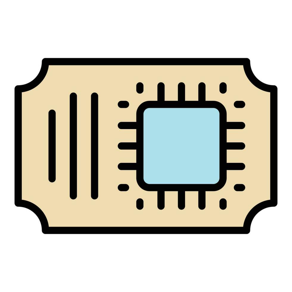 Digital museum pass icon vector flat