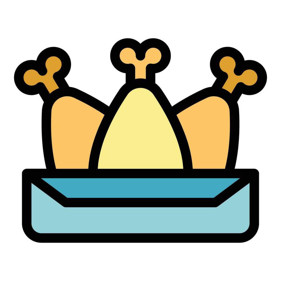 Chicken meal icon vector flat