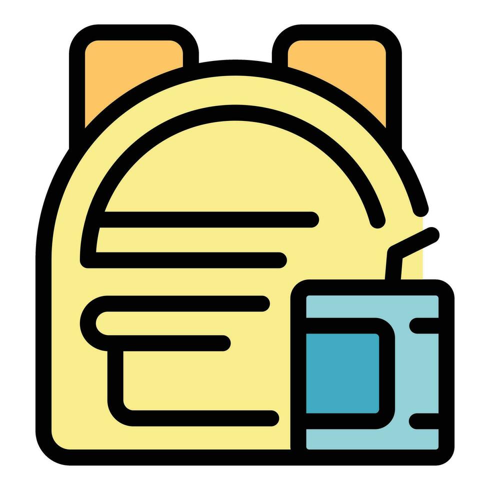 Backpack drink icon vector flat