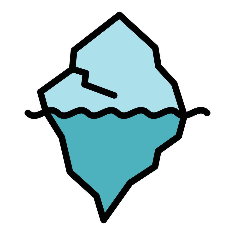 Antarctic iceberg icon vector flat
