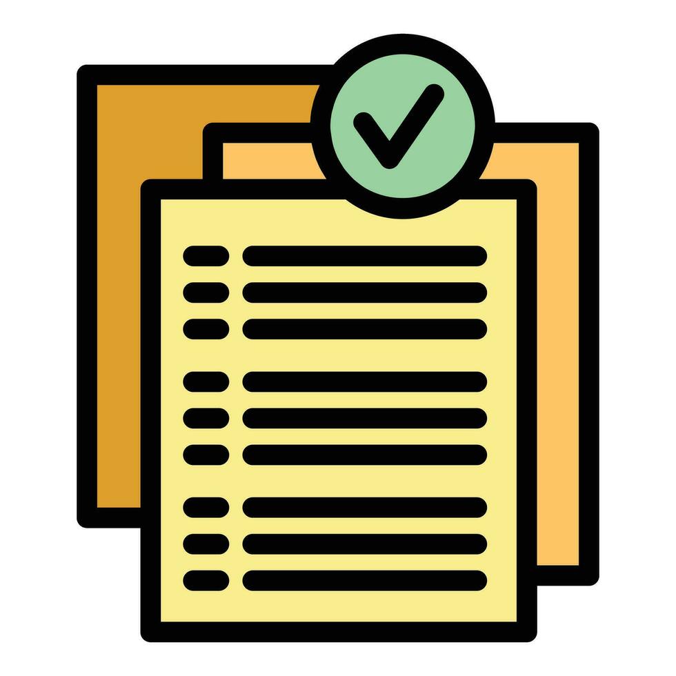 Approved document icon vector flat
