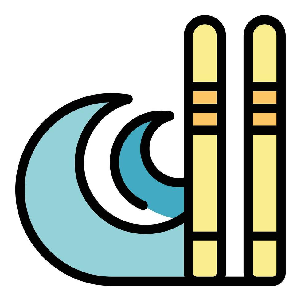 Water ski icon vector flat