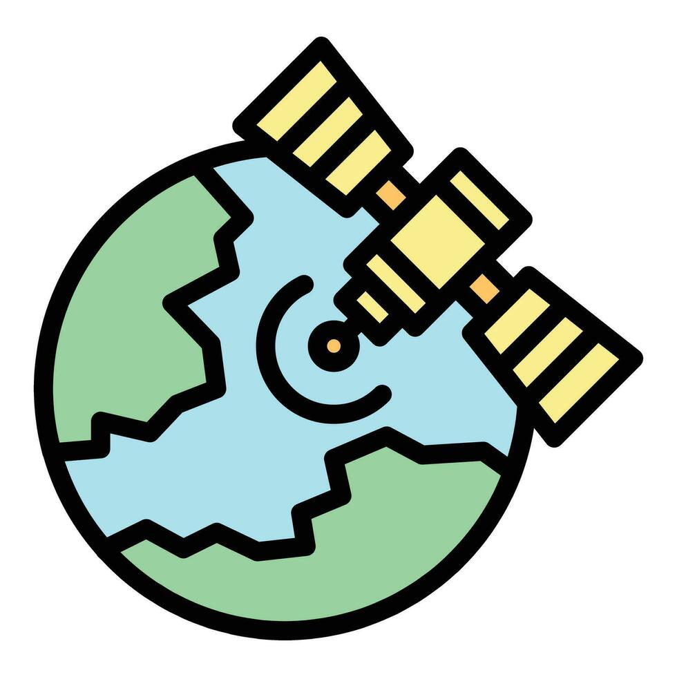 Satellite global news icon vector flat