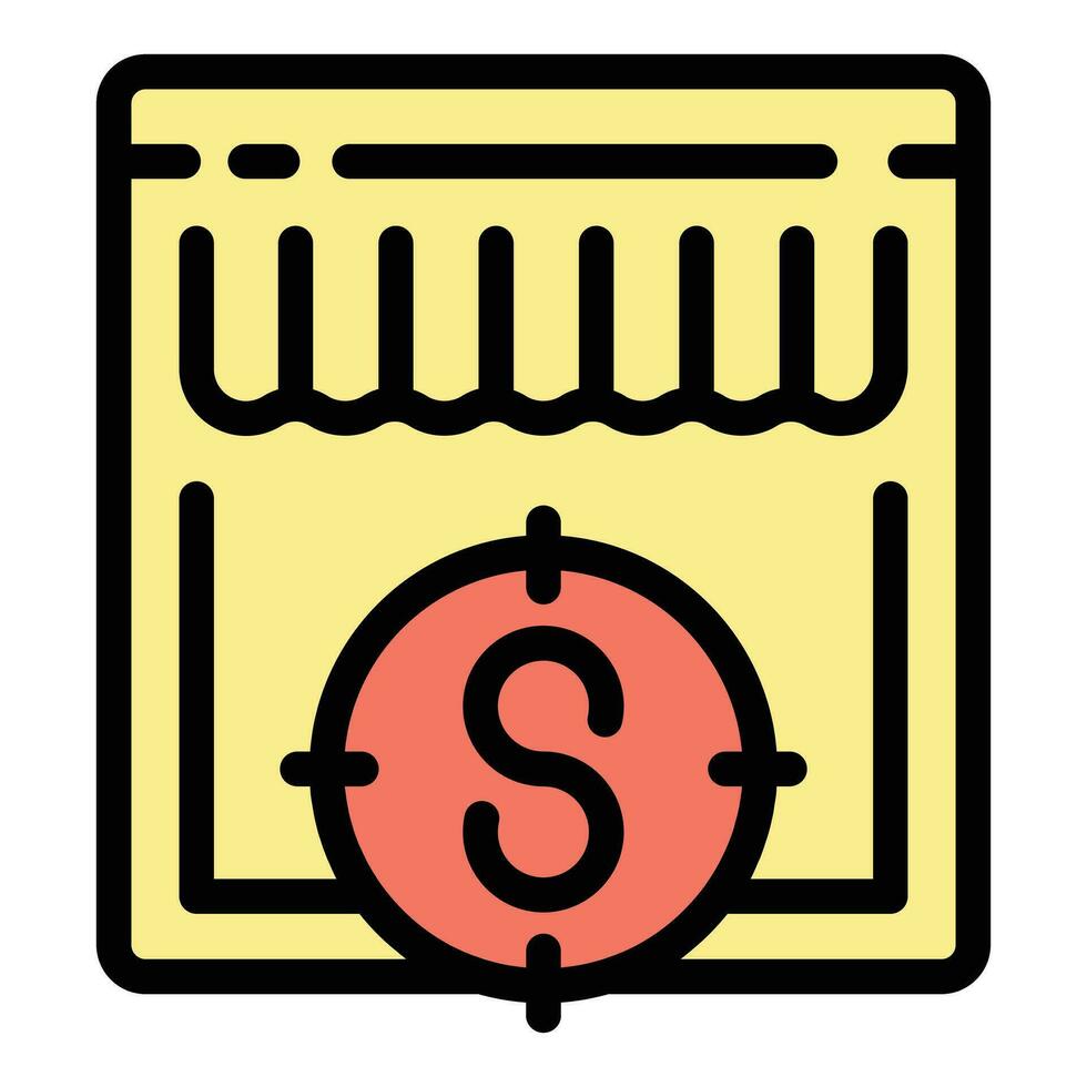 Cash back target icon vector flat