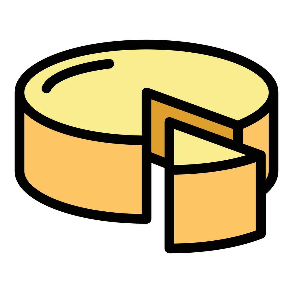 suizo queso Cheddar icono vector plano