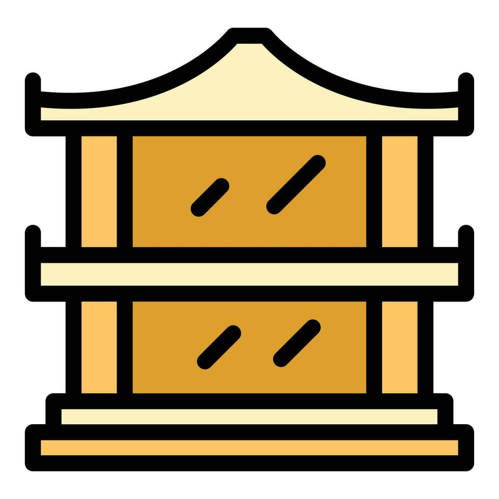 Bridge pagoda icon vector flat