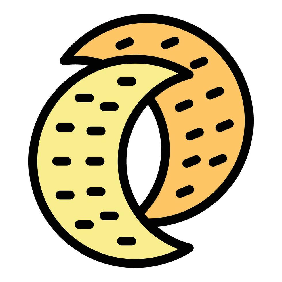 Moon cracker icon vector flat