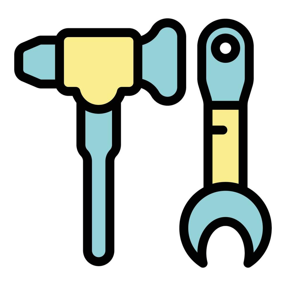 Engineer tools icon vector flat