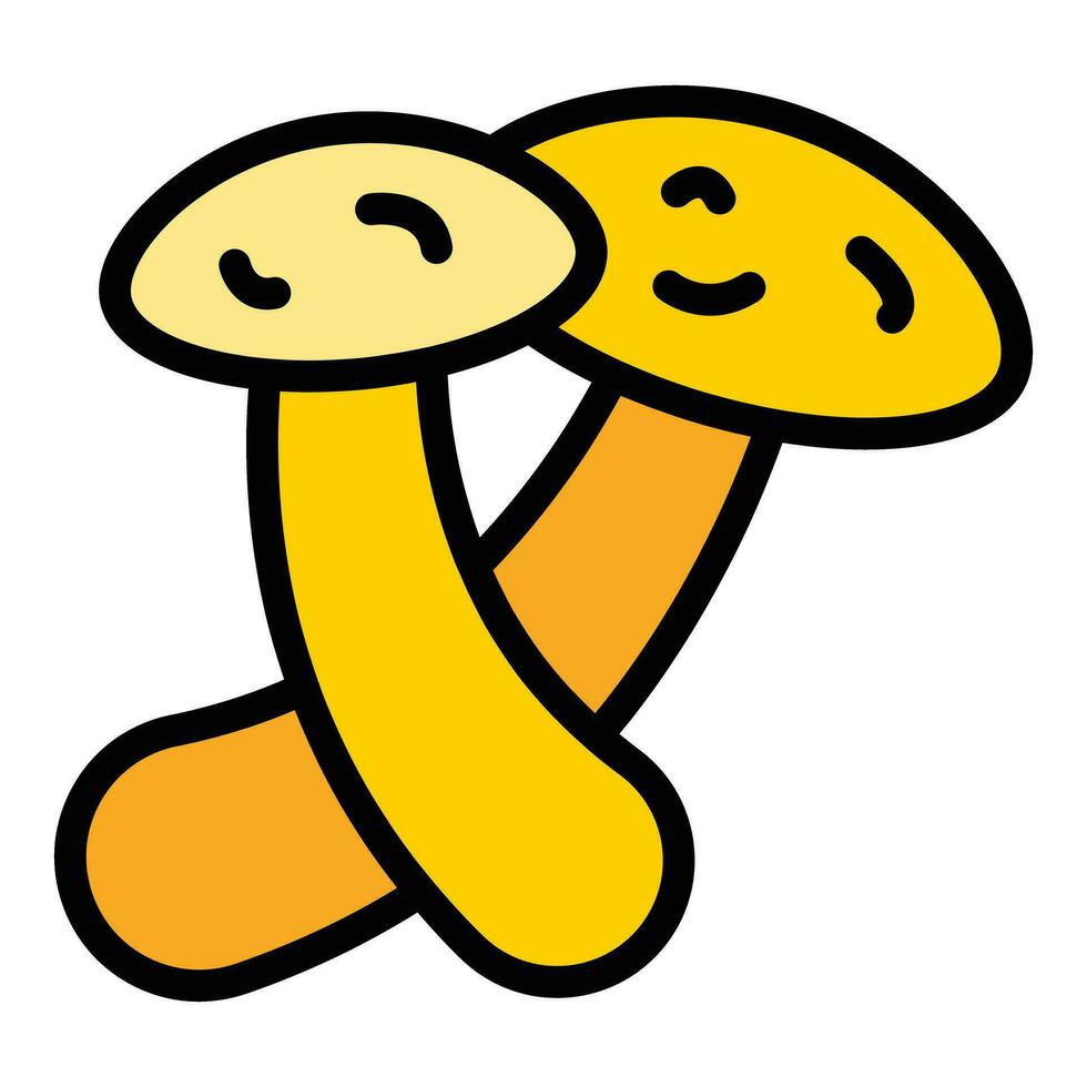 Botanical mushroom icon vector flat