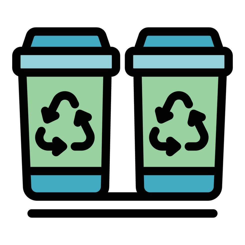 Recycle garbage icon vector flat