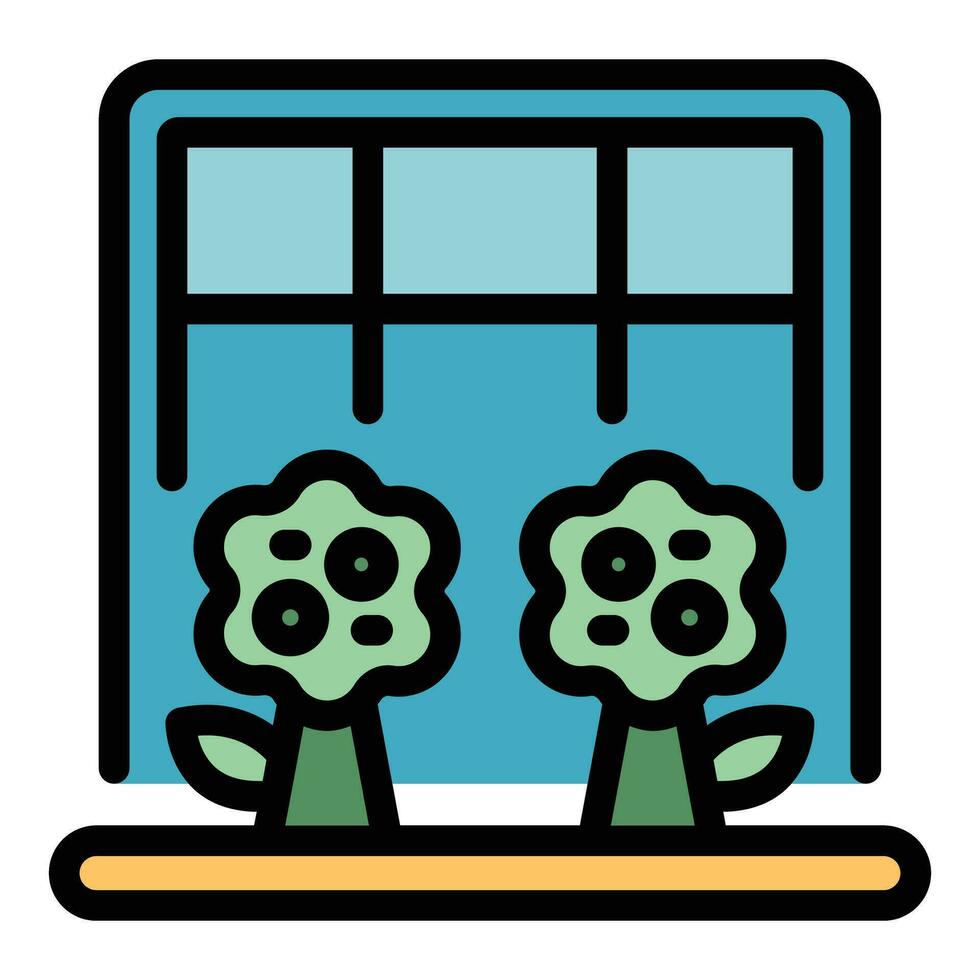 Window garden icon vector flat