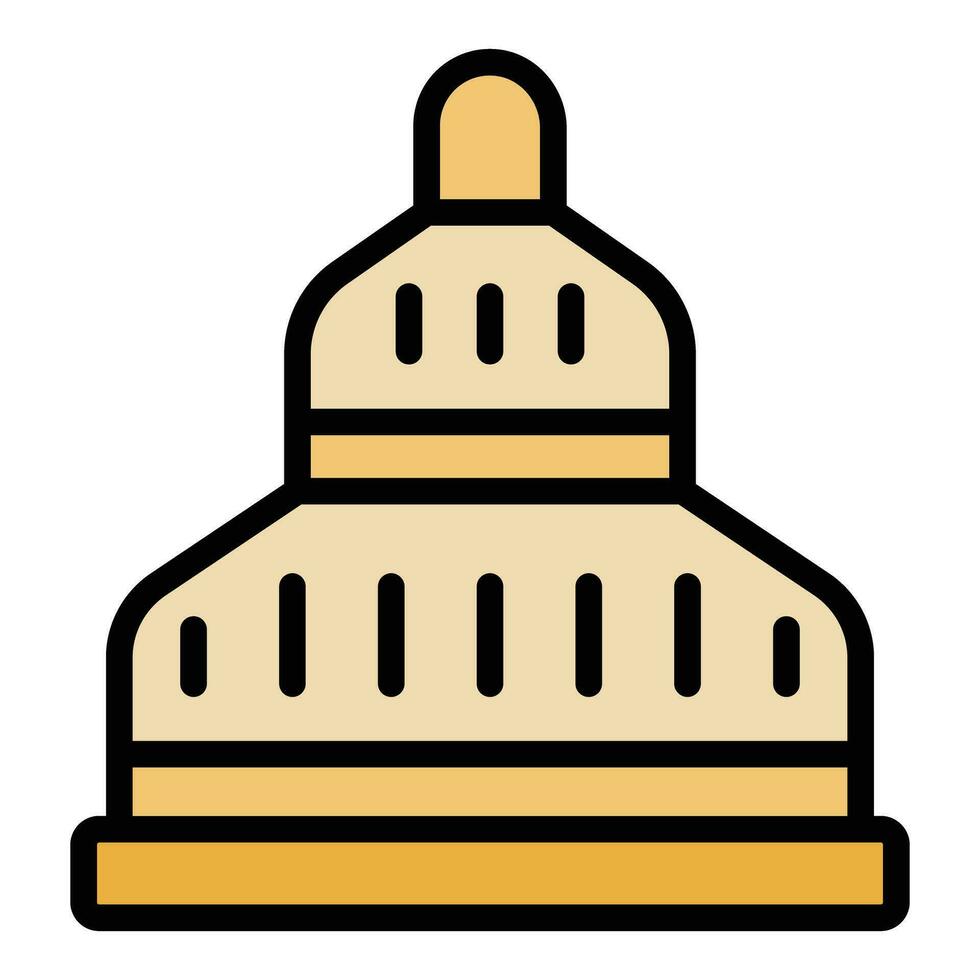 Myanmar temple icon vector flat