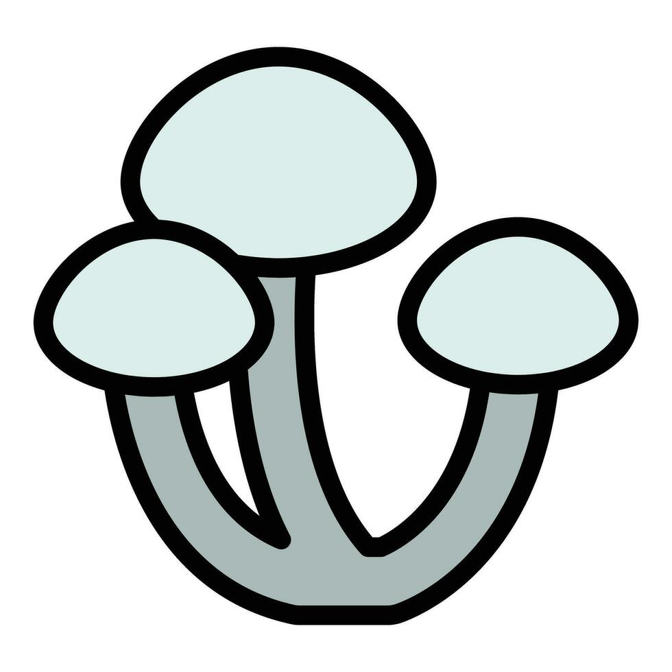 Chinese mushroom icon vector flat