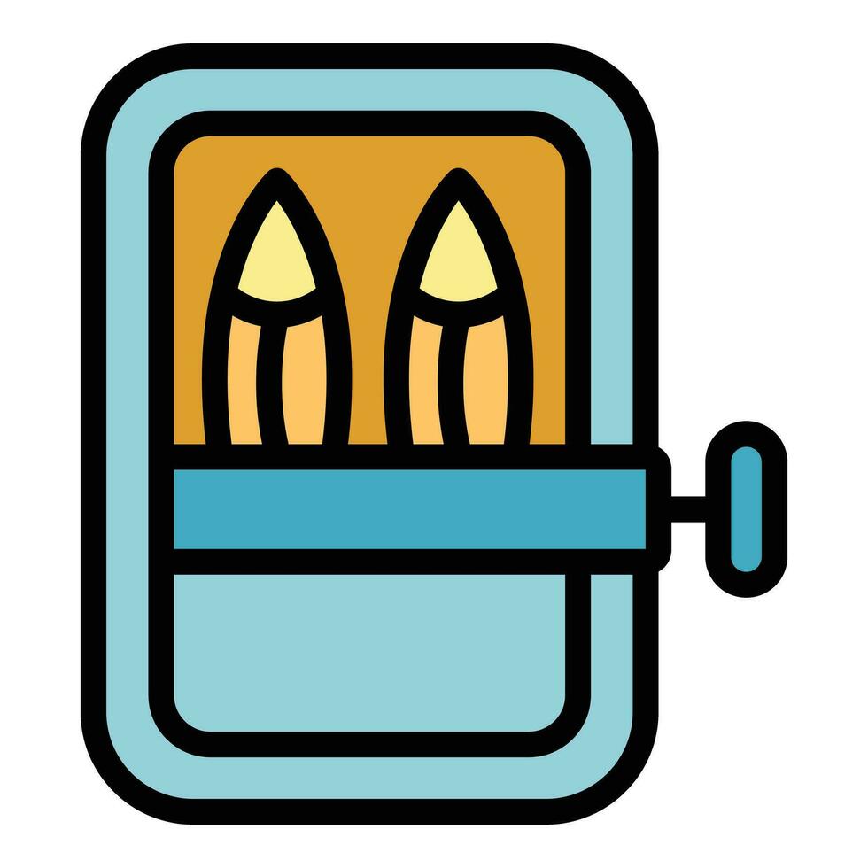 Canned fish icon vector flat