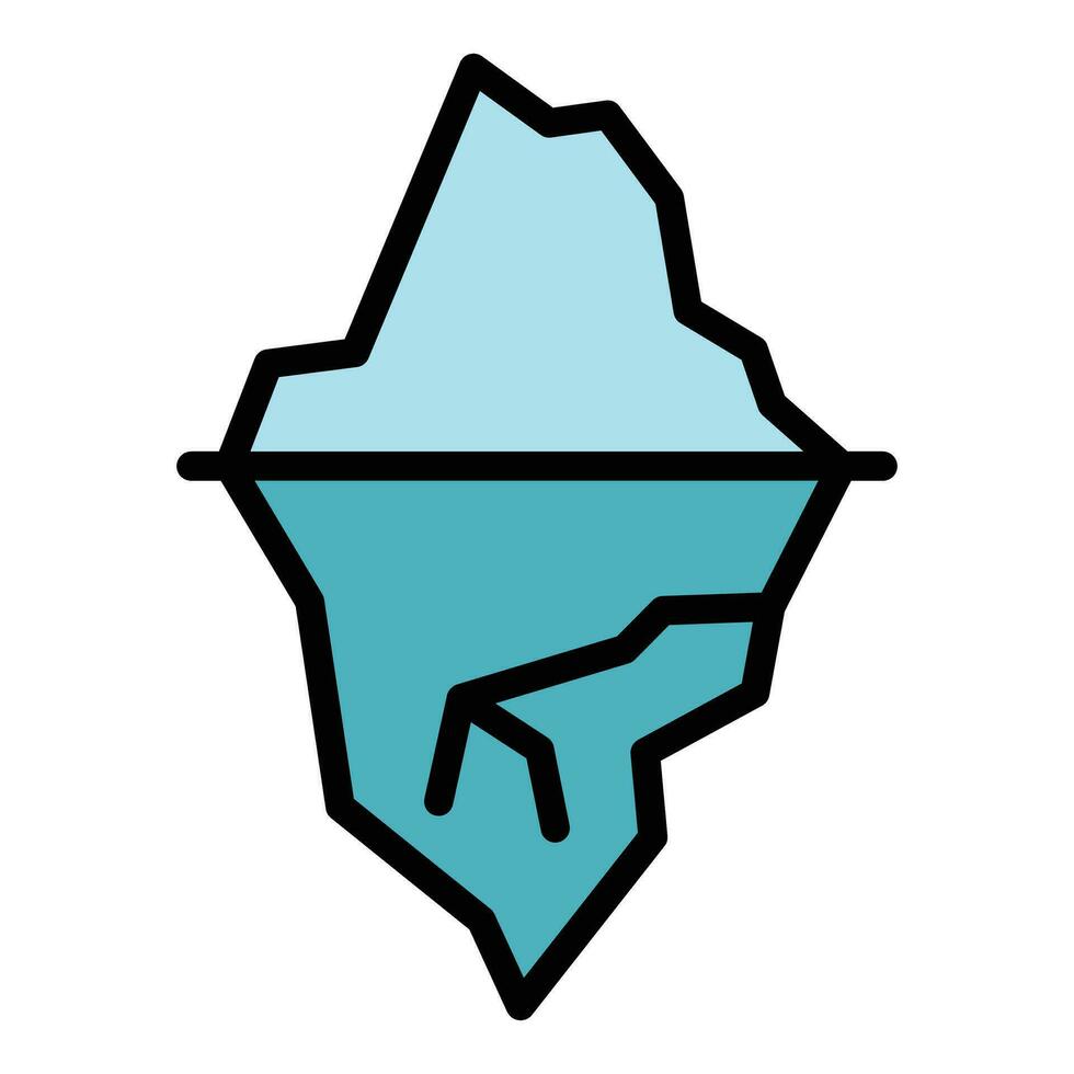 Frozen ice berg icon vector flat