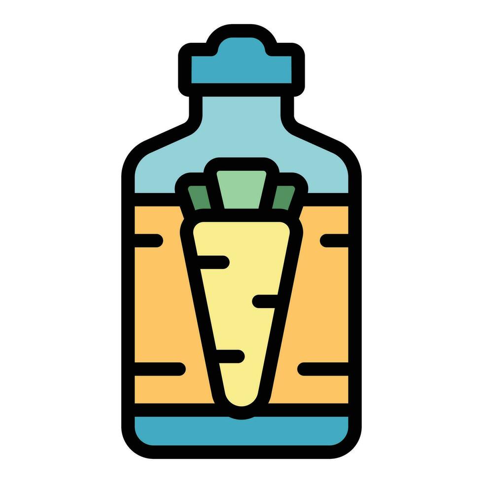 Carrot juice drink icon vector flat
