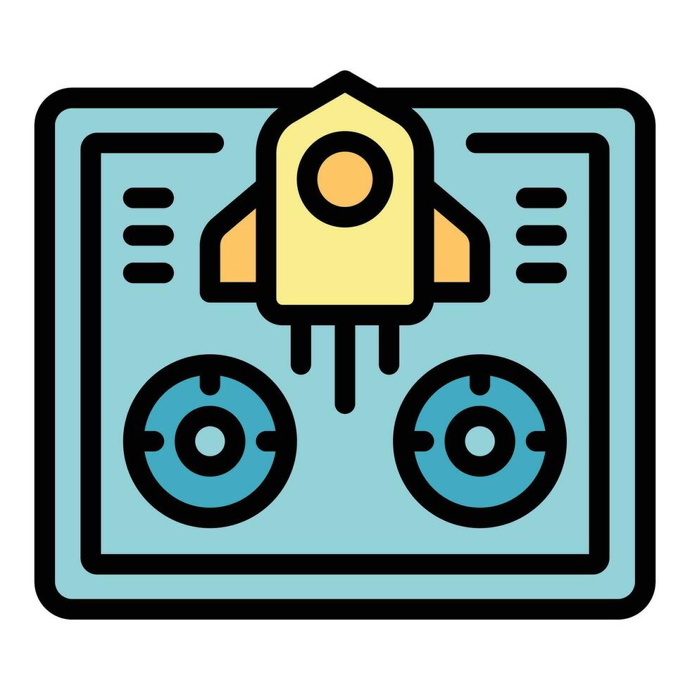 Rocket game icon vector flat