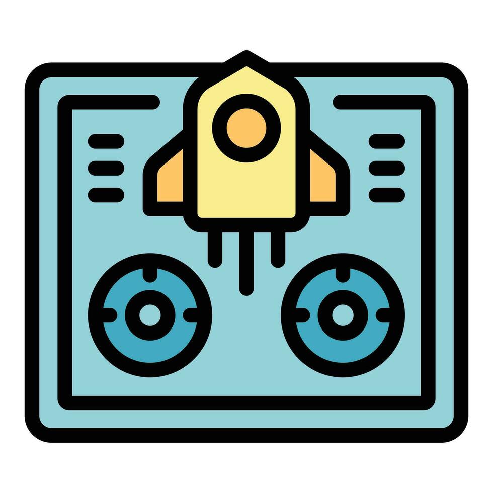 Rocket game icon vector flat