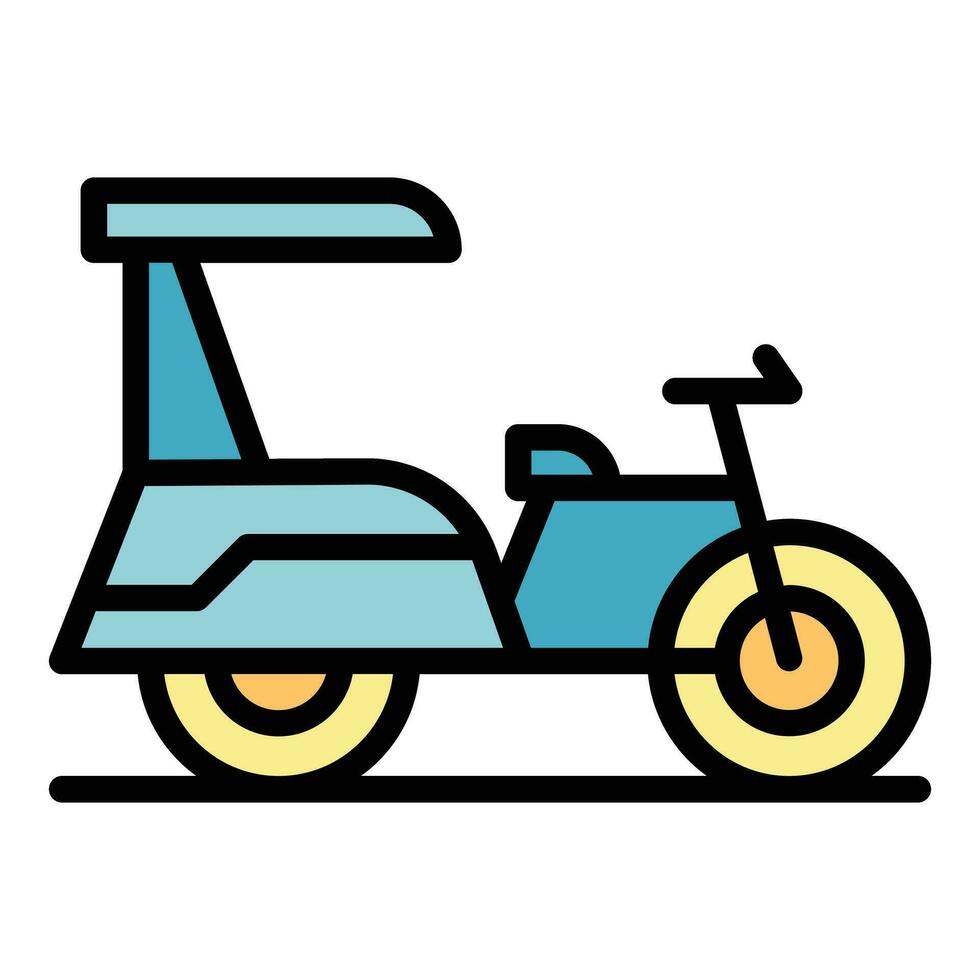 carro triciclo icono vector plano