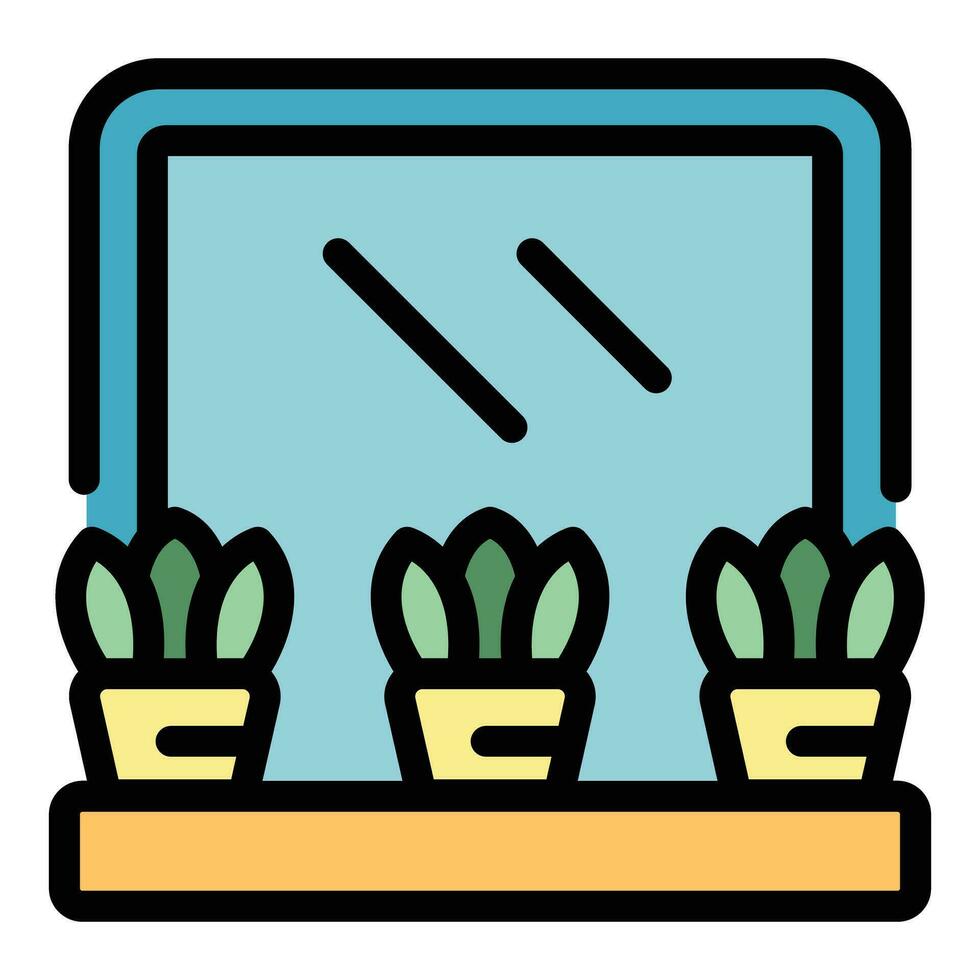 Eco plant pot icon vector flat