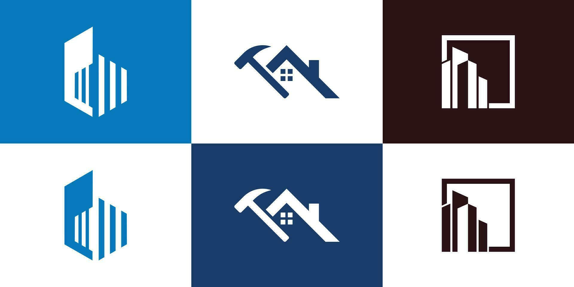 building unique logo set , modern, concept , real estate, Premium Vector