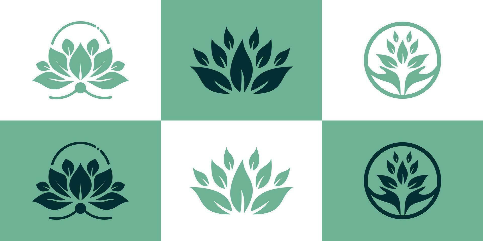 tree logo design with business card symbol tree leaf minimalism inspiration Premium Vector