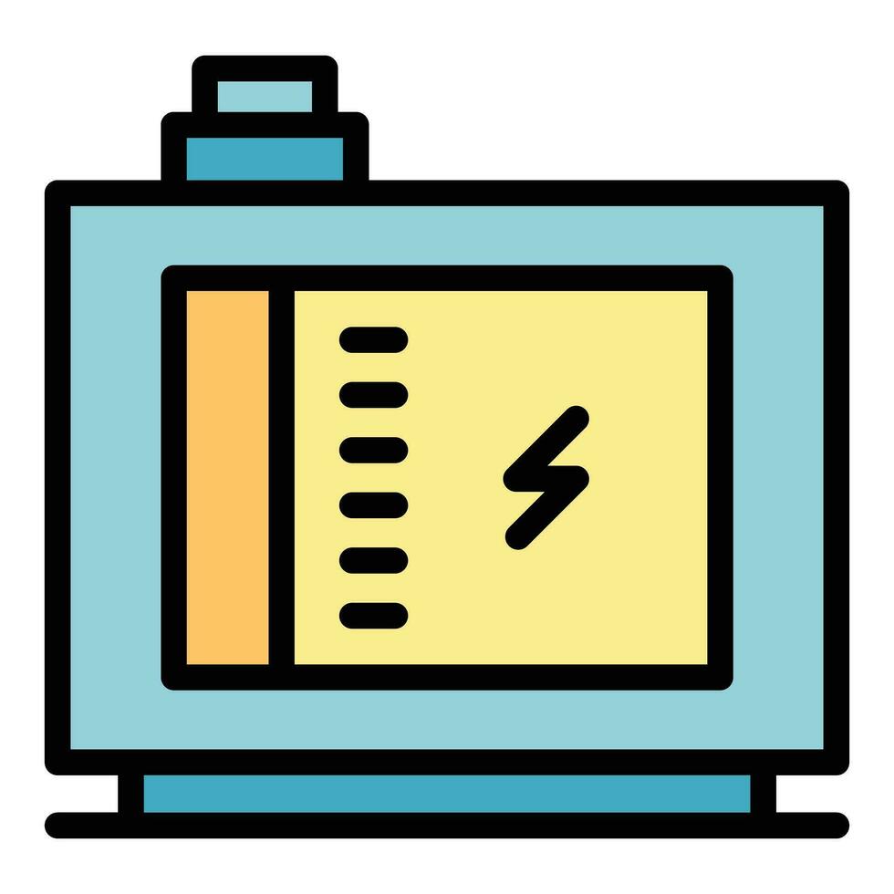 Portable machine icon vector flat