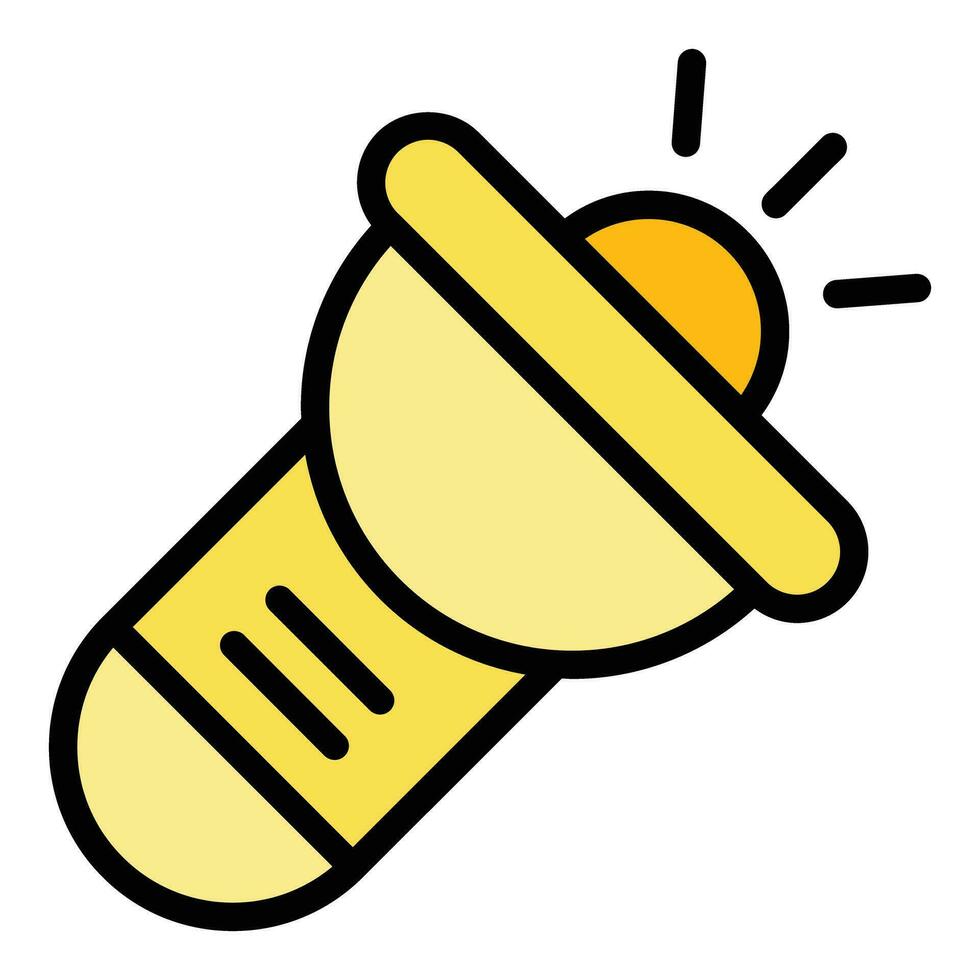 Miner flashlight icon vector flat