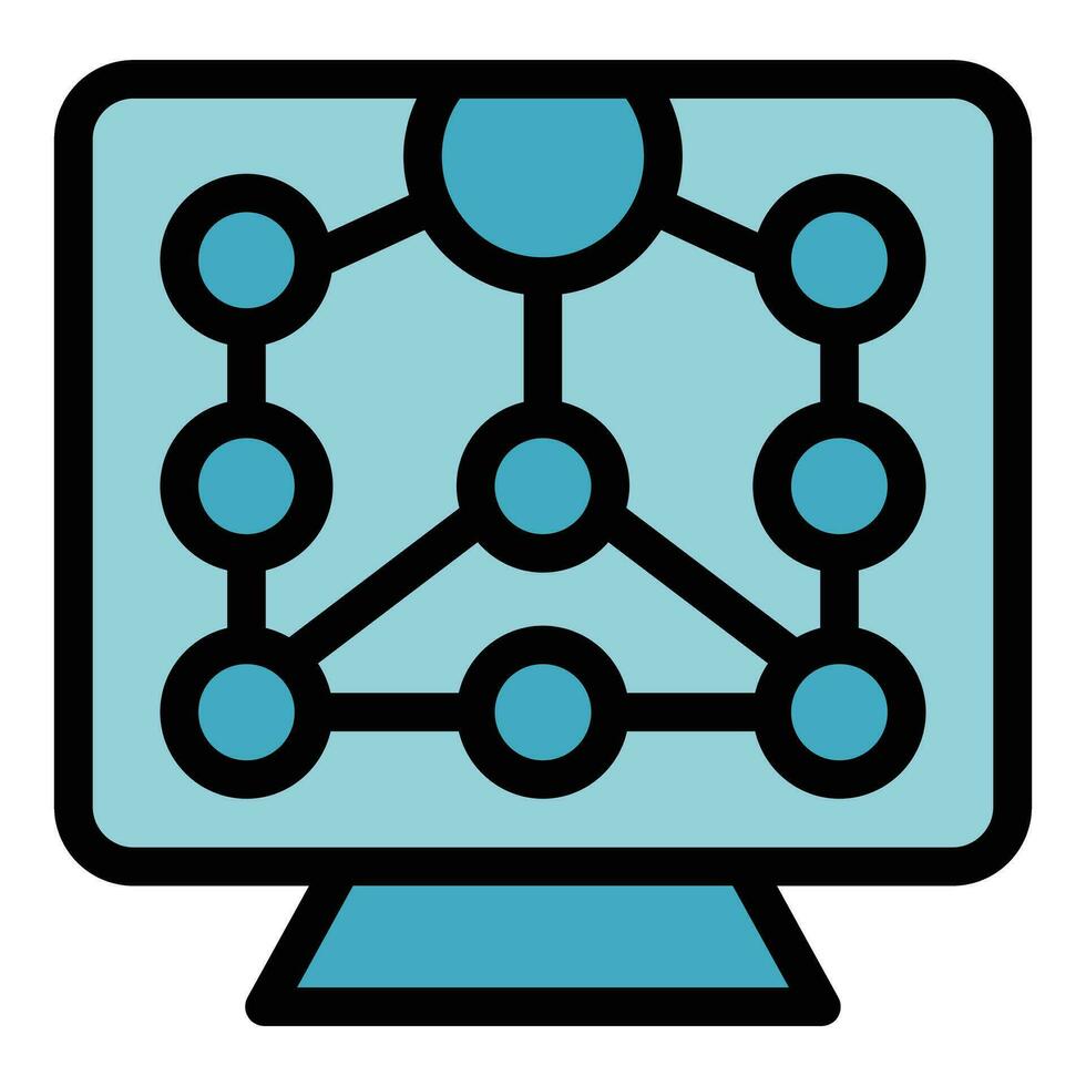 Big smart tv icon vector flat
