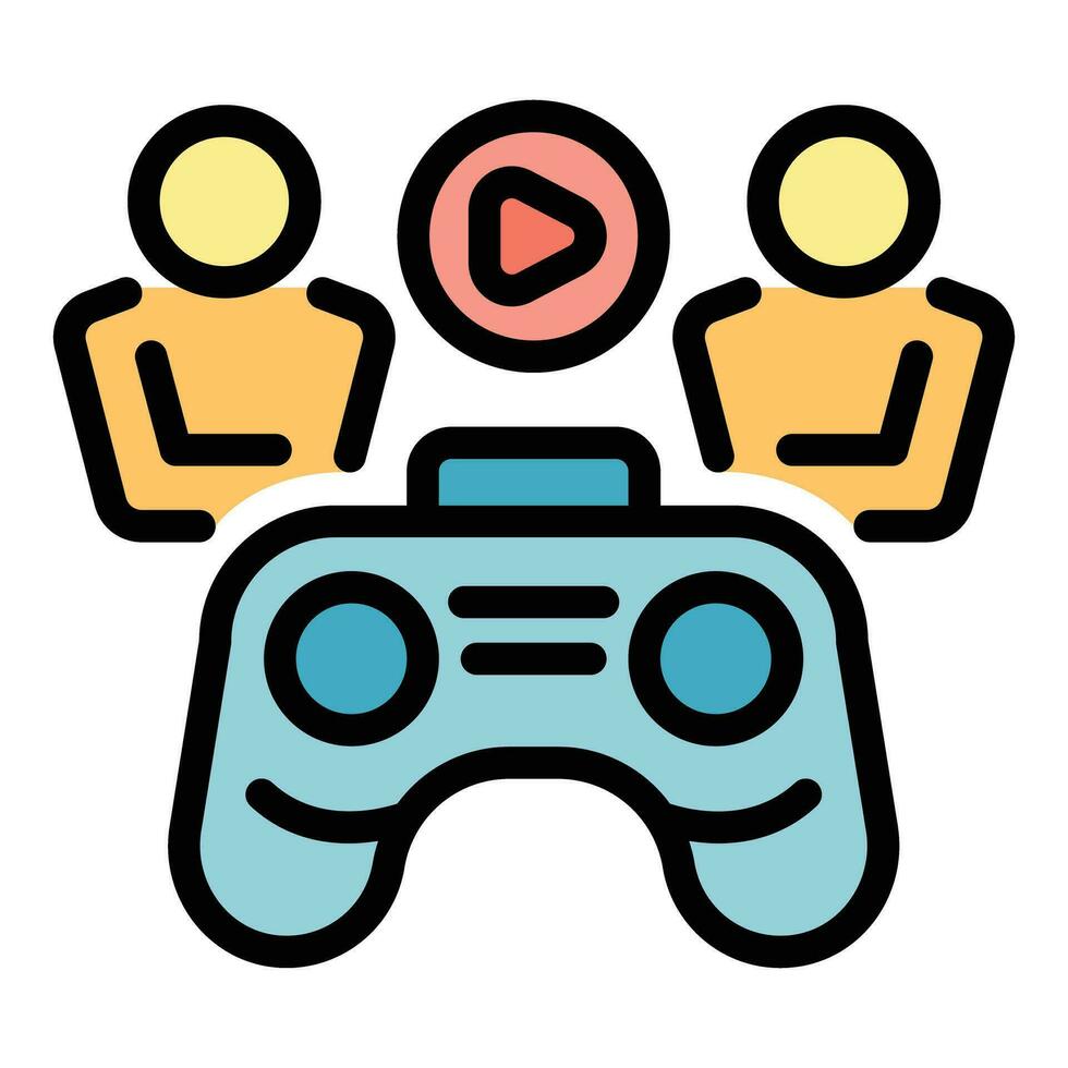 Gamer joystick icon vector flat