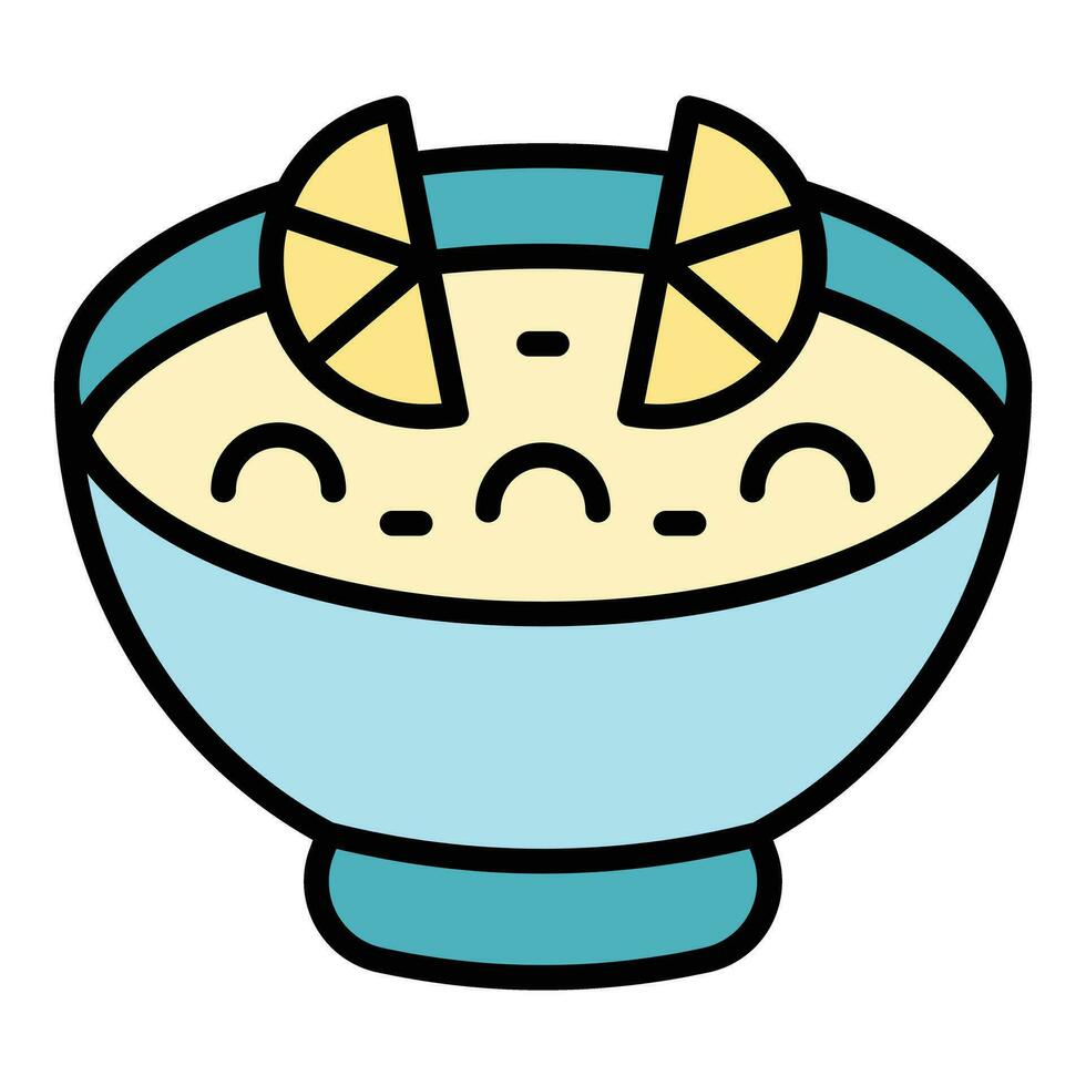 Lemon paella icon vector flat