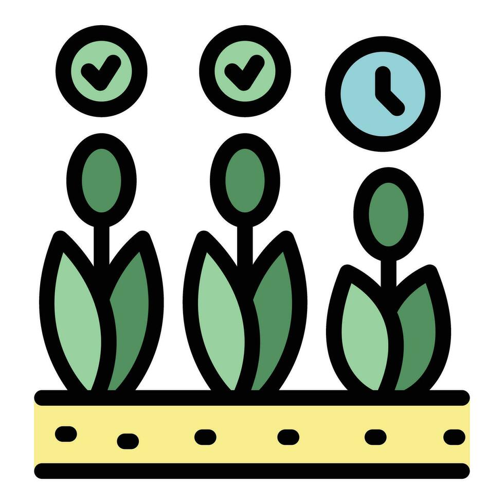 Grow flower icon vector flat