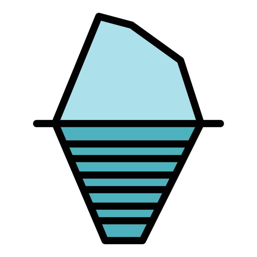 Glacier tip icon vector flat