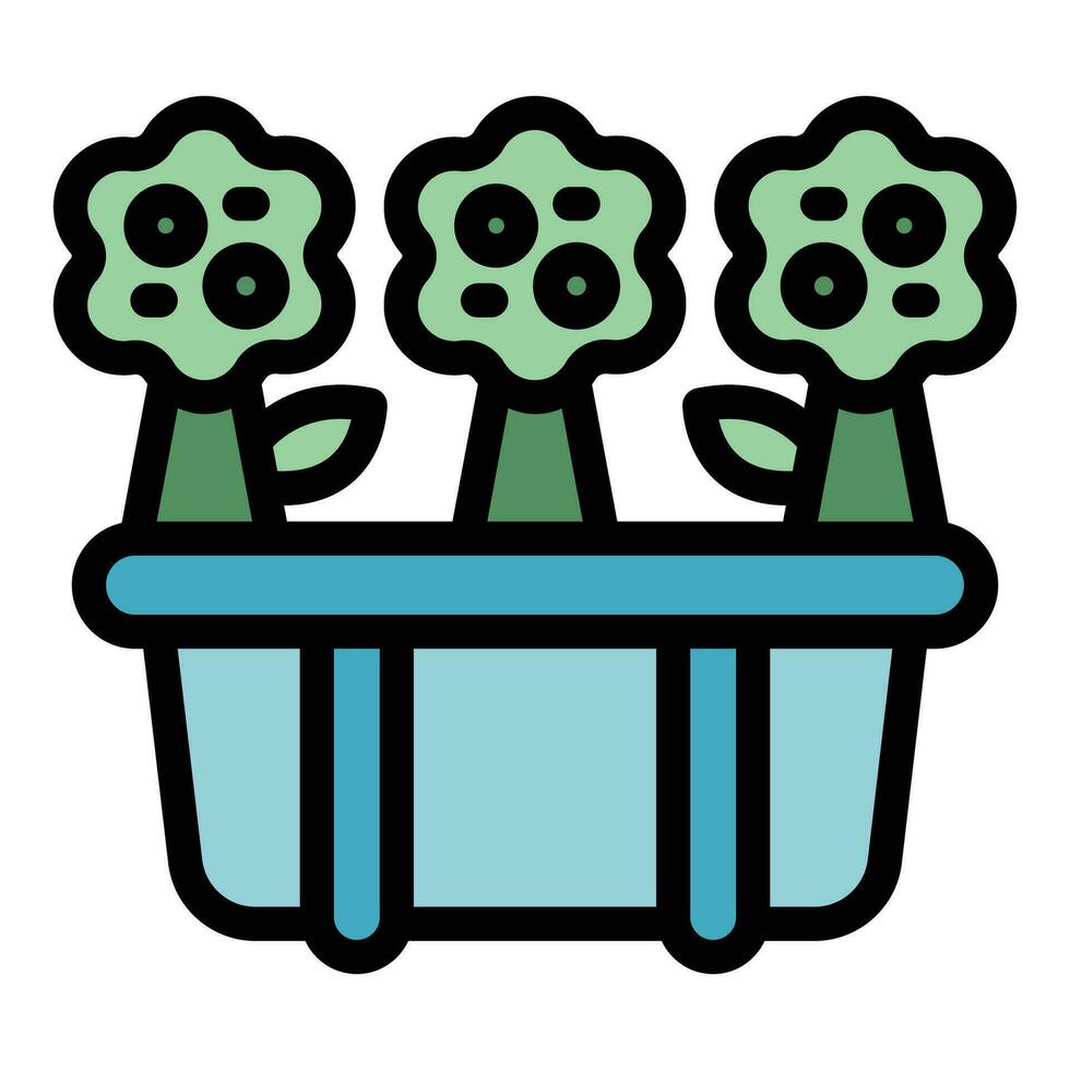 Eco flower icon vector flat